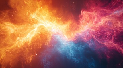 Obraz premium A radiant sunstorm emitting waves of pink, blue, and orange solar energy