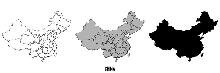 High detailed vector map - china
