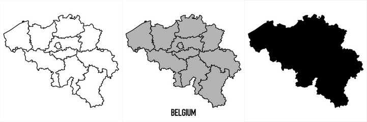 Obraz premium High detailed vector map - Belgium 
