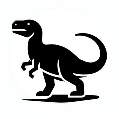 Obraz premium flat and minimalist dinosaur icon of silhouette black shape 201561