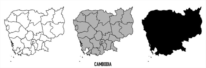 Obraz premium High detailed vector map - Cambodia 