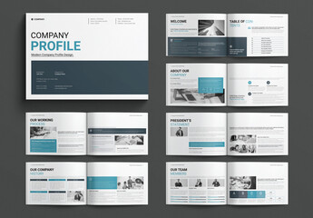 Company Profile Layout Design Template Landscape