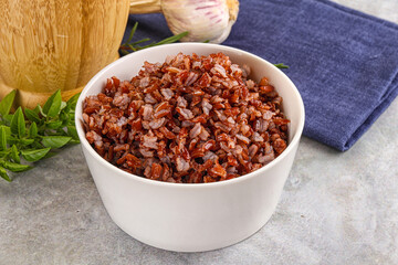 Red steamed rubine rice garnish