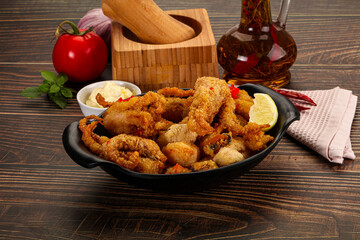 Fritto misto - deep fried seafood mix
