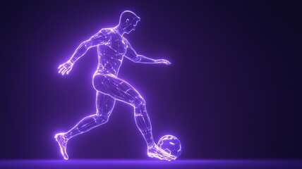 Futuristic Neon Soccer Player – Digital Sports Art