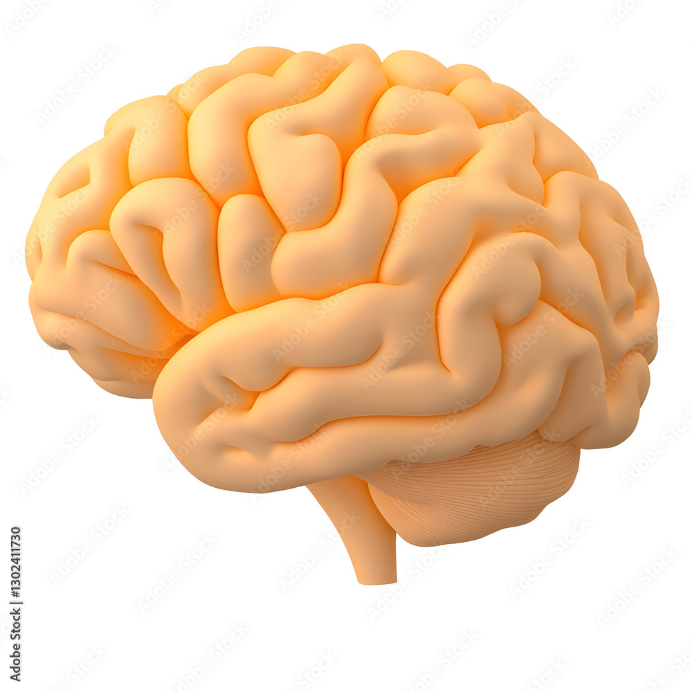 Aufkleber precise 3d rendered brain showcasing the complex structure of the human mind the brain s natural fol