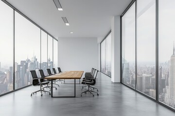 Modern Conference Room with Panoramic City View Luxury Office Interior Design