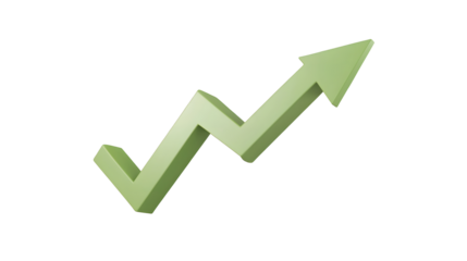 Bold 3D Upward Arrow Symbolizing Business Prosperity Economic Stability and Investment Growth for Financial Dashboards and Presentations