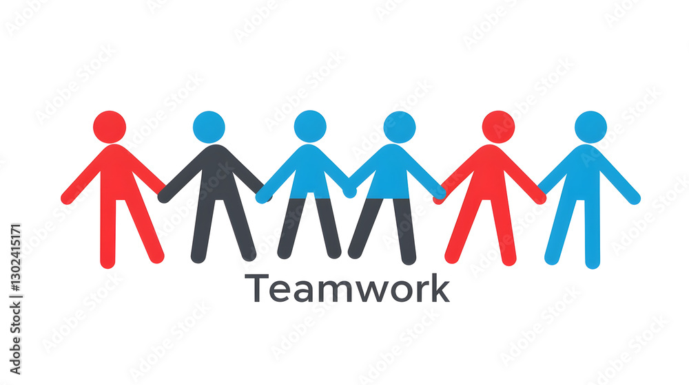 Poster Sleek and Modern Teamwork Icon Showcasing Interconnected Abstract Human Figures Forming a Dynamic Loop Representing Leadership for Business Startup and Workplace Themes