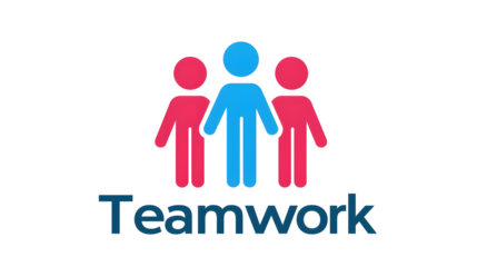 Minimalistic and Elegant Teamwork Concept Logo with 3D Abstract Figures Symbolizing Support Unity and Mutual Success for Corporate Identity and Community Building