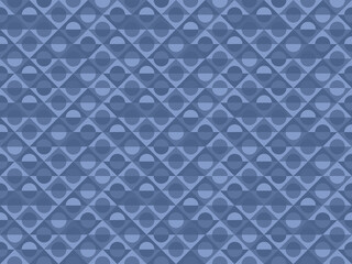 Seamless pattern of greyish blue rhombus shapes with circles. Abstract full frame background of geometric shapes. Copy space.