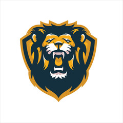 Lion mascot logo vector illustration design gaming logo