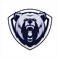 Bear mascot logo vector illustration design gaming logo
