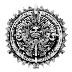 Obraz premium Aztec Skull Mandala