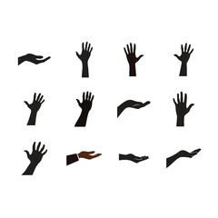 Hand Silhouette Vector Clipart Design illustration
