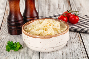 Boiled wheat asian udon noodles