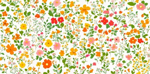 Antique Botanical Watercolors Painted on Floral Canvas