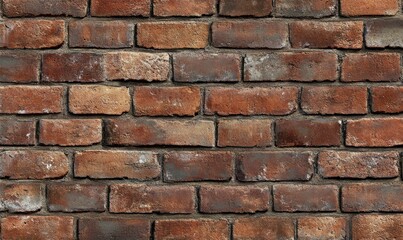 Fototapeta premium depiction of an old red brick wall, with each bricks being slightly different sizes and shapes
