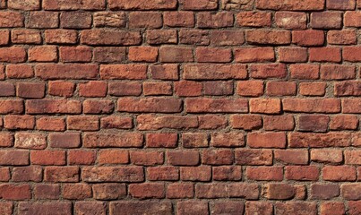 Obraz premium depiction of an old red brick wall, with each bricks being slightly different sizes and shapes