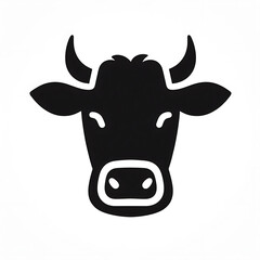 cow head icon of silhouette illustration