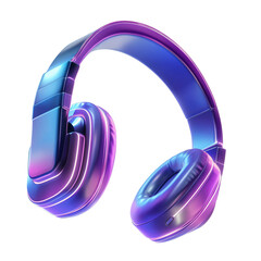 Modern wireless headphones isolated on transparent background.
