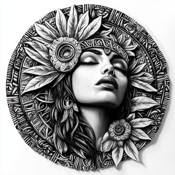 Serene Sunflower Goddess