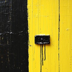 Painted Wood Texture Black, Yellow, drips
