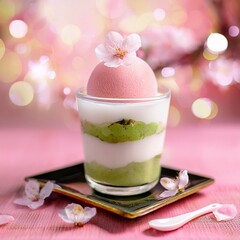 桜の和風パフェ &ndash; 和の美しさを味わう一杯

