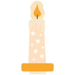 Cute Christmas Candle Illustration Set