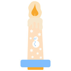 Obraz premium Cute Christmas Candle Illustration Set