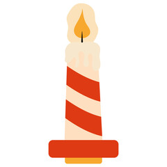 Cute Christmas Candle Illustration Set