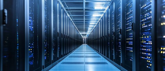 Server Rows: Data Center Panorama 