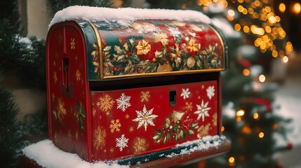 Snowy Christmas Letterbox by Festive Tree