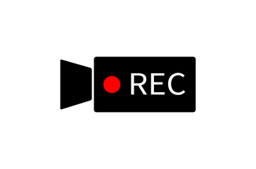 ビデオカメラのアイコンREC文字入り