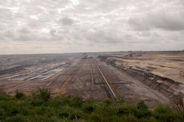 Germany, North Rhine Westphalia, -june 2017:   open pit coal mine; Germany,for winning brown coal