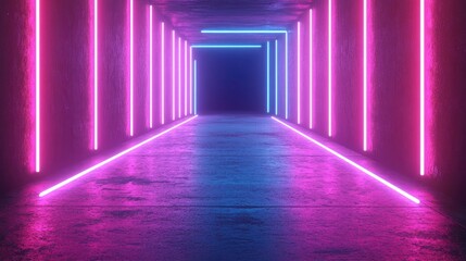 D neon lines forming a grid in motion, glowing softly, with ample space for creative additions and text.