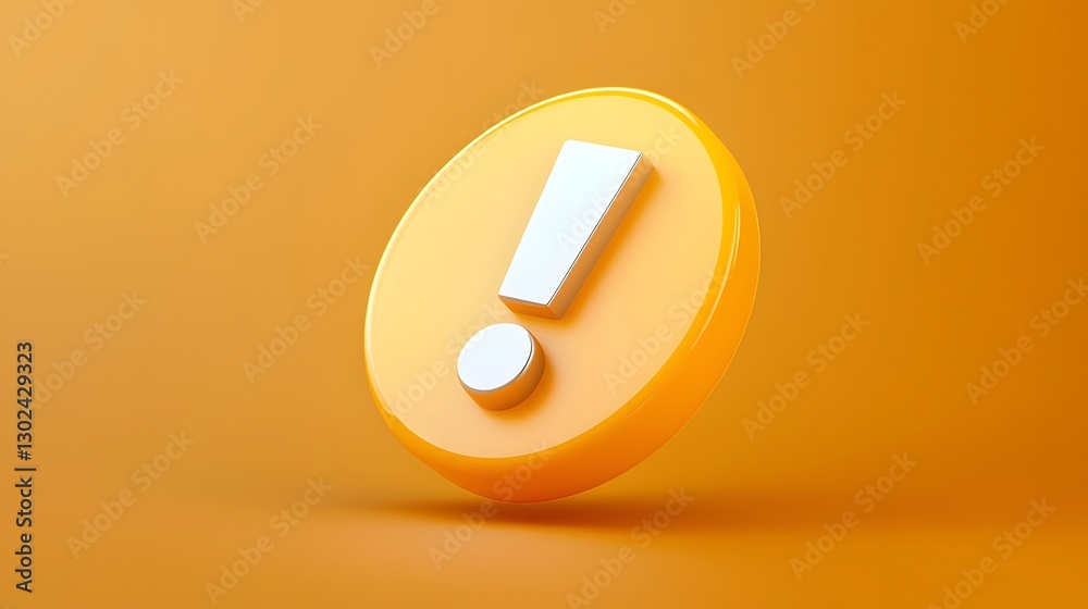 Poster A futuristic caution sign with a bright blue exclamation mark floating over a digital danger alert interface with warning graphics and high tech digital elements