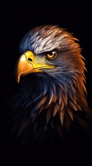 Obraz premium Eagle on Dark Background in Sharp Focus