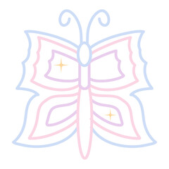 Beautiful Butterfly Line art Illustration Set 