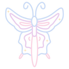 Beautiful Butterfly Line art Illustration Set 