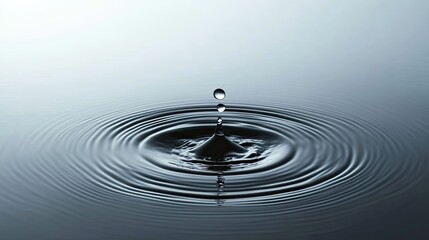 A gentle splash of water from a dropped object, creating a soft ripple effect across the surface with open space for design.