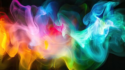 Obraz premium A neon-like glow spreading out in rays, casting a soft light against a dark background with enough room for copy.