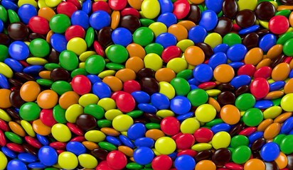 Background with colorful candy.  3D rendering illustration.