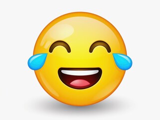 Fototapeta premium Laughing face with tears of joy emoji