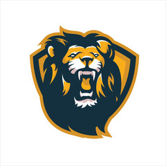 lion logo vector illustration design gaming logo