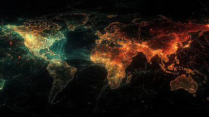 Global Network Connectivity Visualization with Bright Data Points