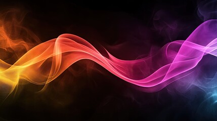 Obraz premium Soft, glowing shapes or lines in vibrant colors, emitting light against a dark background, creating a visually striking effect.