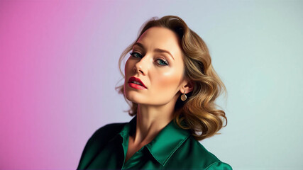 beautiful woman  in photography studio