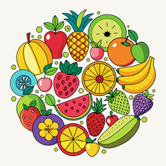 vector illustration of fruits