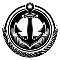 anchor on black background